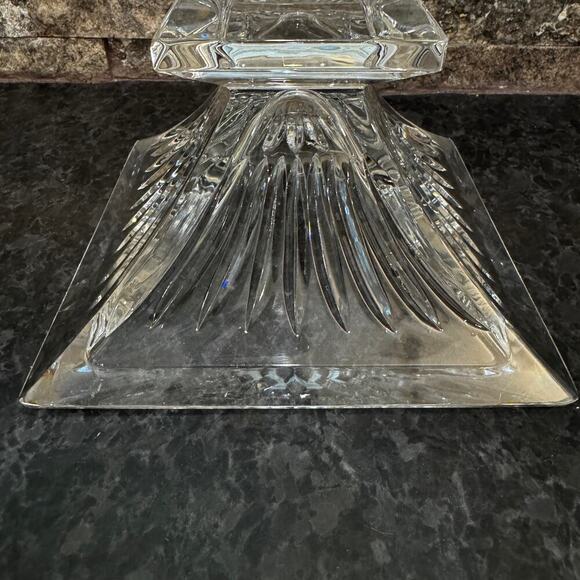 Waterford Clarion Crystal Pedestal Bowl 6” Square Discontinued Signed Ireland - Picture 7 of 12
